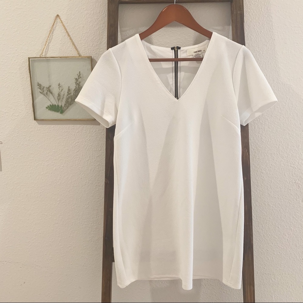 S White V Neck Dress